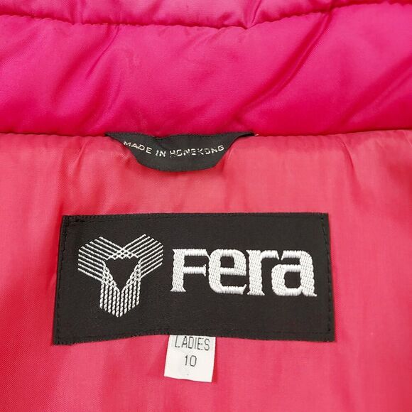 Vintage Fera Puffer Jacket Womens 10 Hot Pink Full Zip Insulated Winter Outdoor - Picture 10 of 12
